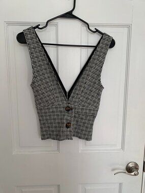 Topshop Y2K lowcut Gingham Sleeveless top